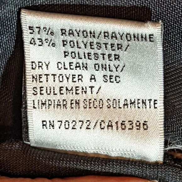 LIZ CLAIBORNE RAYON/POLYESTER BLEND BLACK W/RAISED VELVET FLORAL DESIGN - Picture 5 of 6